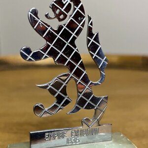 Lion Figurine - jade and metal